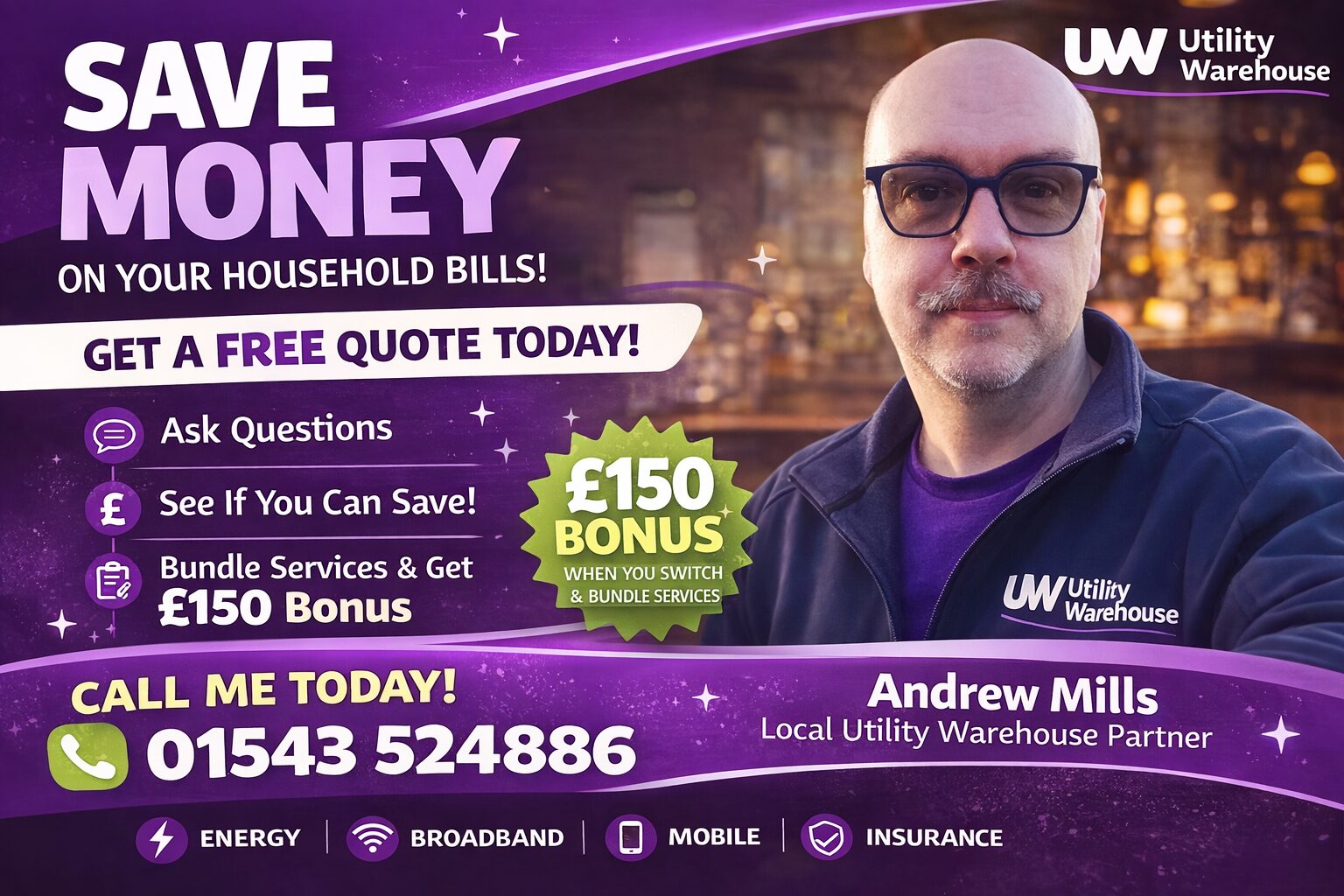 a picture of me marketing utility warehouse