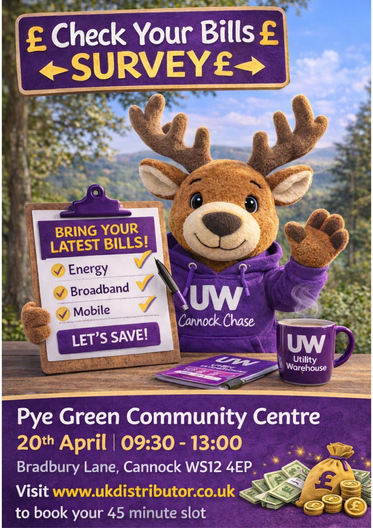 Save Money on Energy Hednesford – Visit Us at Pye Green Community Centre check your bill, save money on your energy survey at pye green community